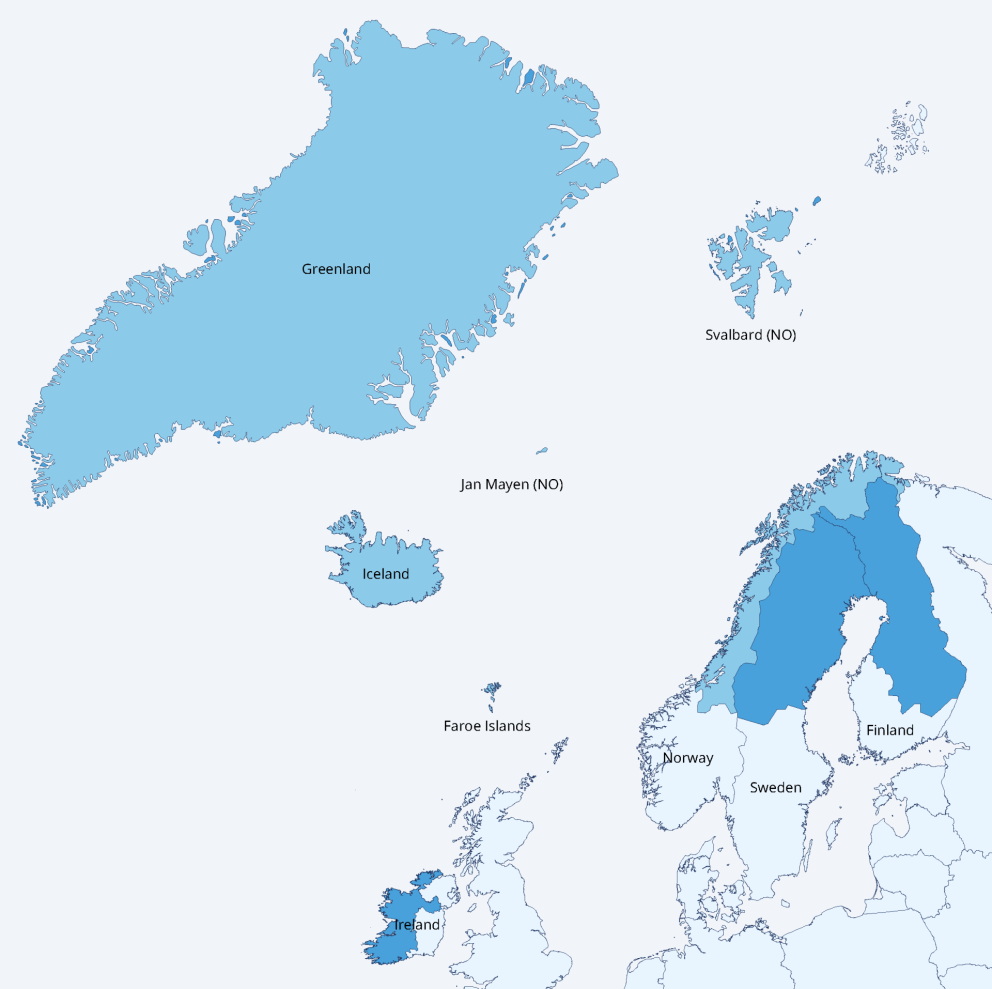 Svæði Northerns Periphery and Artic